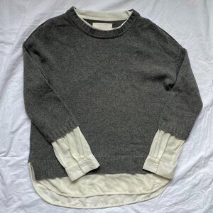 Brochu Walker womens layer cashmere sweater grey size S